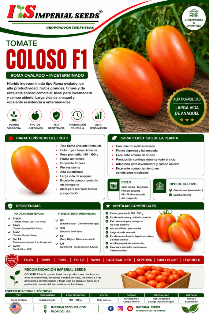 Tomate Hibrido Semi determinado tipo roma